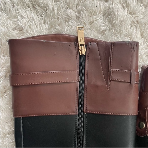 Tommy Hilfiger Black Tan Full Zip Riding Boots Size 6.5 - Picture 9 of 16